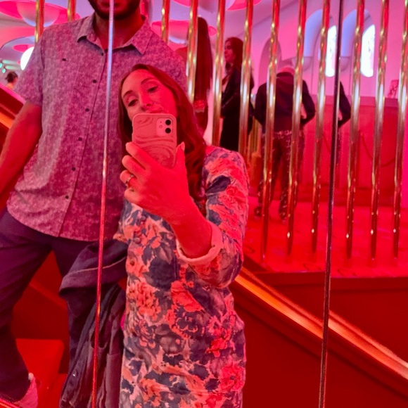 Vtg Paris Blues Floral Denim Bodycon Dress - Picture 7 of 7